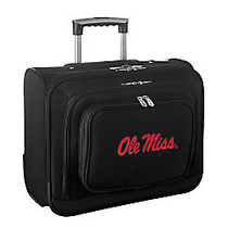 Denco Sports Luggage Rolling Overnighter With 14 inch; Laptop Pocket, Ole Miss Rebels, 14 inch;H x 17 inch;W x 8 1/2 inch;D, Black