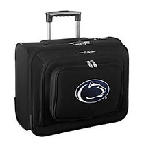 Denco Sports Luggage Rolling Overnighter With 14 inch; Laptop Pocket, Penn State Nittany Lions, 14 inch;H x 17 inch;W x 8 1/2 inch;D, Black
