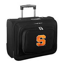 Denco Sports Luggage Rolling Overnighter With 14 inch; Laptop Pocket, Syracuse Orange, 14 inch;H x 17 inch;W x 8 1/2 inch;D, Black