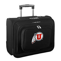 Denco Sports Luggage Rolling Overnighter With 14 inch; Laptop Pocket, Utah Utes, 14 inch;H x 17 inch;W x 8 1/2 inch;D, Black