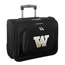 Denco Sports Luggage Rolling Overnighter With 14 inch; Laptop Pocket, Washington Huskies, 14 inch;H x 17 inch;W x 8 1/2 inch;D, Black