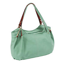 Parinda; Arianna Pebble-Grain Handbag, 17 1/2 inch;H x 5 1/4 inch;W x 10 1/2 inch;D, Green