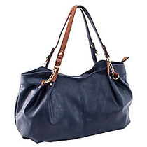 Parinda; Arianna Pebble-Grain Handbag, 17 1/2 inch;H x 5 1/4 inch;W x 10 1/2 inch;D, Navy