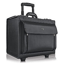 Solo 16 inch; Classic Leather Rolling Catalog Case, Black