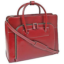 McKlein Lake Forest Italian Leather Briefcase, Red