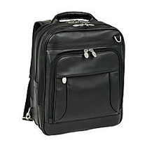 McKlein Lincoln Park Leather Convertible Computer Backpack, Black