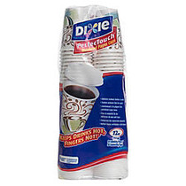 Dixie; PerfecTouch; Hot Cups And Lids, 12 Oz., White, Pack Of 50 Cups & 50 Lids