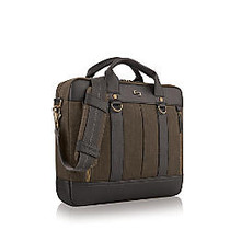 Solo Bradford 15.6 inch; Laptop Slim Brief, Brown/Olive