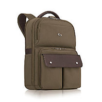 Solo Executive Polyester Backpack For 15.6 inch; Laptops, Brown/Khaki