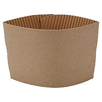 Genuine Joe Corrugated Hot Cup Sleeves, Brown, Pack Of 50