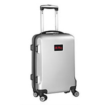 Denco Sports Luggage Rolling Carry-On Hard Case, 20 inch; x 9 inch; x 13 1/2 inch;, Silver, Mississippi Rebels