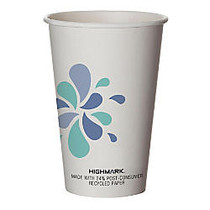 Highmark; Evolution Hot Cups, 16 Oz, 24% Recycled, White/Blue/Black, Pack Of 50
