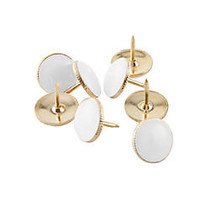 See Jane Work; Luxe Push Pins, White/Gold, Pack Of 25