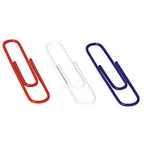 ACCO; Red, White And Blue Jumbo Paper Clips, Assorted Colors, Box Of 150