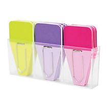 Clip-rite&trade; Clip-Tabs, 1 1/4 inch;, Fuchsia/Lime/Purple, 24 Clip-Tabs Per Pack, Set Of 6