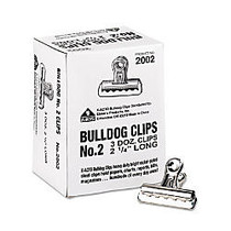 Elmer's Boston Bulldog Clips - 2.3 inch; Width - 0.50 inch; Size Capacity - 36 / Box - Silver - Steel