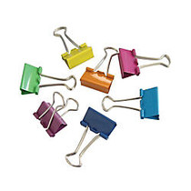 Fashion Binder Clips, 1 inch;, Assorted Colors, Pack Of 12