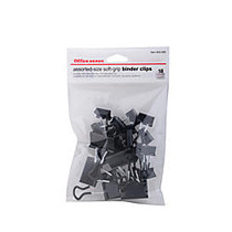 Office Wagon; Brand Binder Clips, Assorted Sizes, Black, Pack Of 18