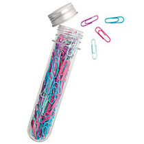 Office Wagon; Brand Paper Clips With Test Tube, Assorted Colors, Pack Of 150