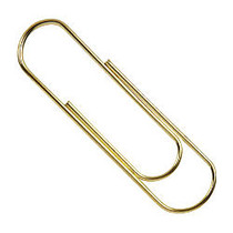 Office Wagon; Brand Paper Clips, Small, Gold, Pack Of 100