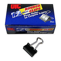 OIC; Binder Clips, Mini, 9/16 inch;, Black, Box Of 12