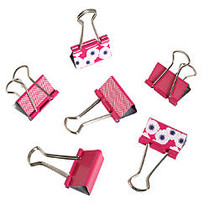 See Jane Work; Binder Clips, Pink, Pack Of 6