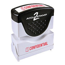 AccuStamp Pre-Inked Message Stamp,  inch;Confidential inch;, 1 3/4 inch; x 1/2 inch; Impression, Red