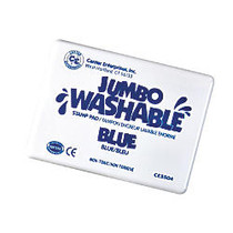 Center Enterprise Jumbo Washable Unscented Stamp Pads, 6 1/4 inch; x 4 inch;, Blue, Pack Of 2