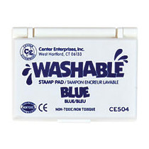 Center Enterprise Washable Stamp Pads, 2 1/4 inch; x 3 3/4 inch;, Blue, Pack Of 6