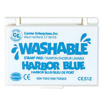 Center Enterprise Washable Stamp Pads, 2 1/4 inch; x 3 3/4 inch;, Harbor Blue, Pack Of 6