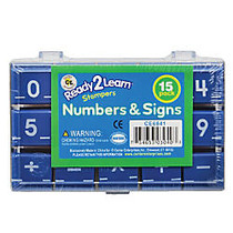 Center Enterprises Numbers And Signs Stamps, 1 inch;, 15 Stamps Per Set, Pack Of 2 Sets