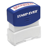 Harland Clarke Pre-Inked Stamp,  inch;Received, inch; 9/16 inch; x 1 11/16 inch;, Red Ink