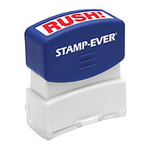 Harland Clarke Pre-Inked Stamp,  inch;Rush, inch; 9/16 inch; x 1 11/16 inch;, Red Ink