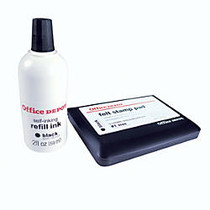 Office Wagon Brand Felt Stamp Pad With Refill, Size 1, 2 3/4 inch; x 4 1/4 inch;, Black