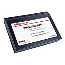 Office Wagon; Brand Gel Stamp Pad, 3 1/4 inch; x 4 5/8 inch;, Red