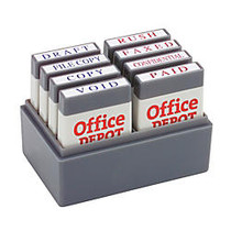 Office Wagon; Brand Mini Message Stamp Kit, Blue/Red Ink