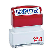 Office Wagon; Brand Pre-Inked Message Stamp,  inch;Completed inch;, Blue