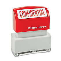 Office Wagon; Brand Pre-Inked Message Stamp,  inch;Confidential inch;, Red