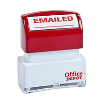Office Wagon; Brand Pre-Inked Message Stamp,  inch;Emailed inch;, Red