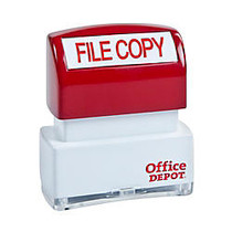 Office Wagon; Brand Pre-Inked Message Stamp,  inch;File Copy inch;, Red