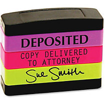 U.S. Stamp & Sign Custom Pre-Inked Stack Stamp - Custom Message Stamp - 3 Line(s) - 50000 Impression(s) - Aqua - 1 Each