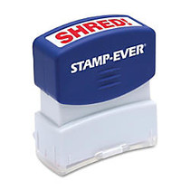 U.S. Stamp & Sign Pre-inked Stamp - Message Stamp -  inch;SHRED inch; - 0.56 inch; Impression Width x 1.69 inch; Impression Length - 50000 Impression(s) - Red - 1 Each
