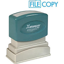 Xstamper Pre-Inked Stamp - Message Stamp -  inch;FILE COPY inch; - 0.50 inch; Impression Width x 1.63 inch; Impression Length - 100000 Impression(s) - Light Blue - Recycled - 1 Each