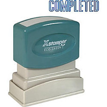 Xstamper; One-Color Title Stamp, Pre-Inked,  inch;Completed inch;, Blue