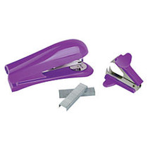 Office Wagon; Brand Half-Strip Stapler With Staples And Remover, Purple