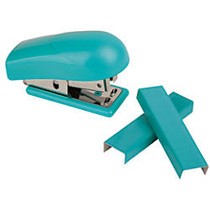 Office Wagon; Brand Mini Half-Strip Stapler With Color Staples, Blue