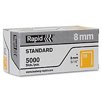 Rapid R23 No.19 Fine Wire 5/16 inch; Staples - High Capacity - 19/8 - 5/16 inch; Leg - 3/8 inch; Crown - for Fabric, Paper - Gray - 5000 / Box