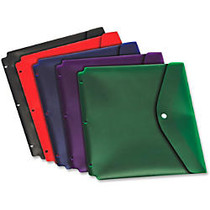 Cardinal Dual Pocket Snap Envelope - For Letter 8.50 inch; x 11 inch; Sheet - 3 x Holes - Ring Binder - Blue, Black, Red, Purple, Green - Poly - 5 / Pack