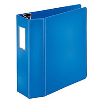 [IN]PLACE; Heavy-Duty D-Ring Reference Binder With Label Holder, 4 inch; Rings, 45% Recycled, Blue