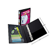 Avery Protect & Store View Binder with Round Rings, 5-1/2 inch; x 8-1/2 inch;, Black